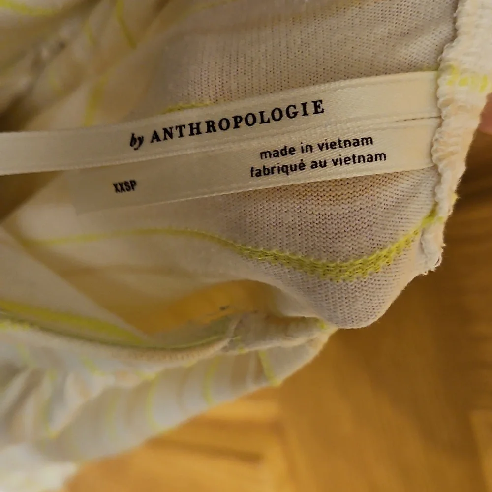 Anthropologie Light Yellow Striped Tiered Maxi Dress SZ. XXSP - Picture 6 of 7